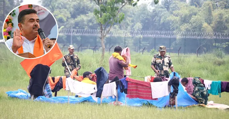 পশ্চিমবঙ্গের মুখ্যমন্ত্রী শুভেন্দু ও বর্ডারে অপেক্ষায় থাকা লোকজন